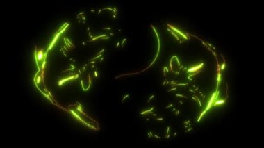 Yin Yang sembolünün dijital animasyon lazeri