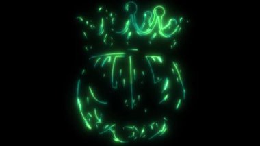 Dijital animasyon lazeri. Balkabağı kafası taç takıyor.