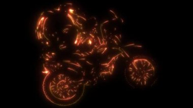 Kız motokrosunun dijital animasyon lazeri