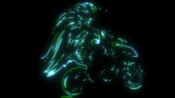 Digital Animation Laser Motorcykel Racing – Stock-video