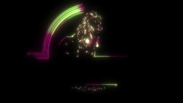Digital Animation Laser Lion Background Sunset — Vídeos de Stock