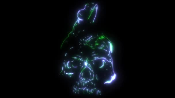 Digital Animation Laser Skull Frog — 图库视频影像
