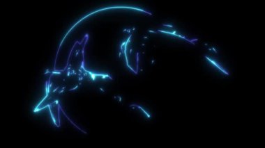 Uçan Pteranodon dinozorunun dijital animasyon lazeri.