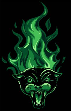 Panter Yanan Alev Kafa Logosu.