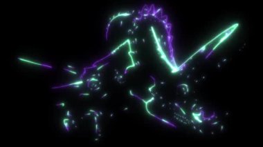 Triceratops dinozor kafatasının dijital animasyon lazeri.