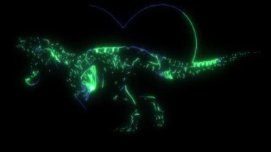 Tyrannosaurus iskeletinin dijital animasyon lazeri