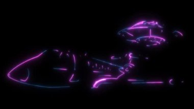 Jet uçağının dijital animasyon lazeri