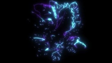 Triceratops dinozor kafatasının dijital animasyon lazeri.