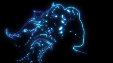 Asyalı baş geyşanın dijital animasyon lazeri