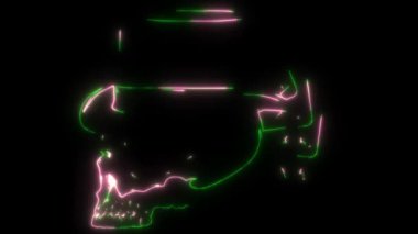 İnsan kafatasının dijital animasyon lazeri
