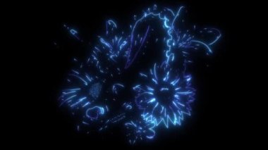 Triceratops dinozorunun dijital animasyon lazer kafatası