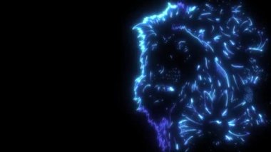 Aslan kafasının dijital animasyon lazeri
