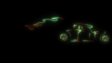 hot rod arabasının dijital animasyon lazeri