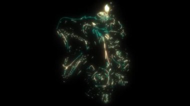 Velociraptor Dinozor 'un dijital animasyon lazeri