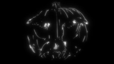 Neon tarzı bıyıklı Cadılar Bayramı Balkabağı