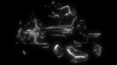 Arazi aracı logosu neon şeklinde