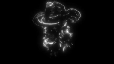 Aslan başı çizgisi neon tarzı