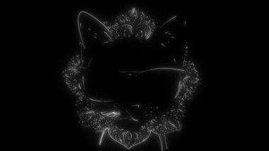 Neon tarzı kedi silueti