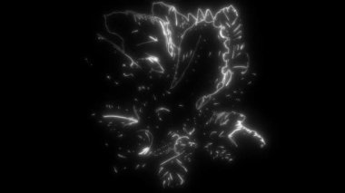 Dinozor Triceratops Kafatası neon tarzı