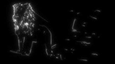 Aslan ana hatları neon biçiminde
