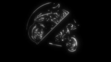Süper motosiklet sürücüsü çizgisi neon tarzı