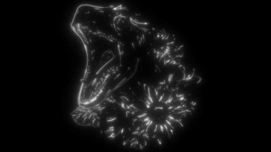 Neon tarzı Raptor dinozoru