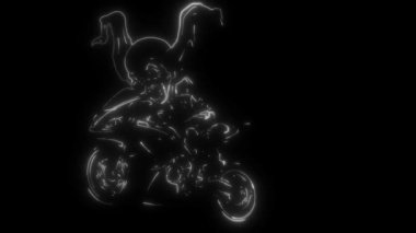 Neon tarzı süper motosiklet sürücüsü
