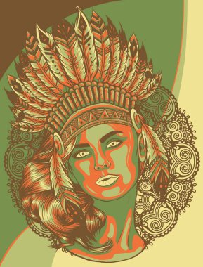 Ulusal başlıklı Amerikalı Hintli kız