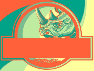 Gergedan başı logo ikonu vektör şablonu