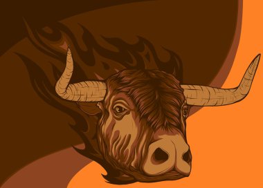 Boğa kafası alevler içinde