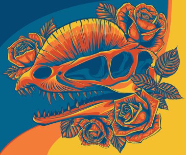 Gül desenli dinozor kafası