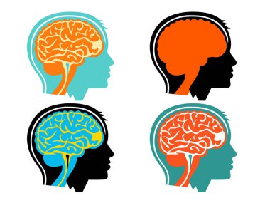 Yaratıcı Zihni serbest bırakmak. İnsan Beyni Anatomisinin Soyut Vektör İllüstrasyonu ve Eğitim ve Yenilik İçin Sembolik Tasarımlar. Simge.