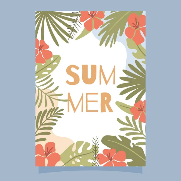 Cartão Verão Com Fundo Tropical Exótico Ilustração Vetorial — Vetor de Stock