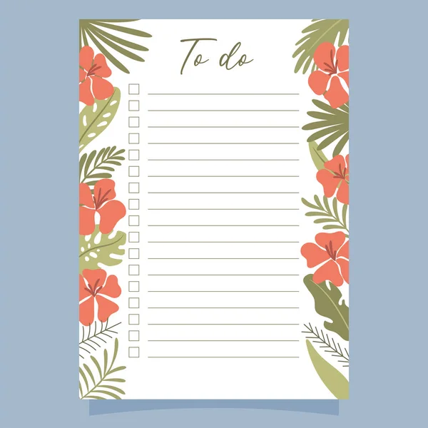 Printable List Concept Tropical Exotic Background Vector Illustration — Stock Vector