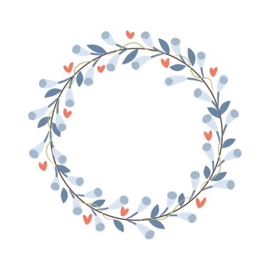 Soyut yaprak çelengi. Vektör illüstrasyonu.