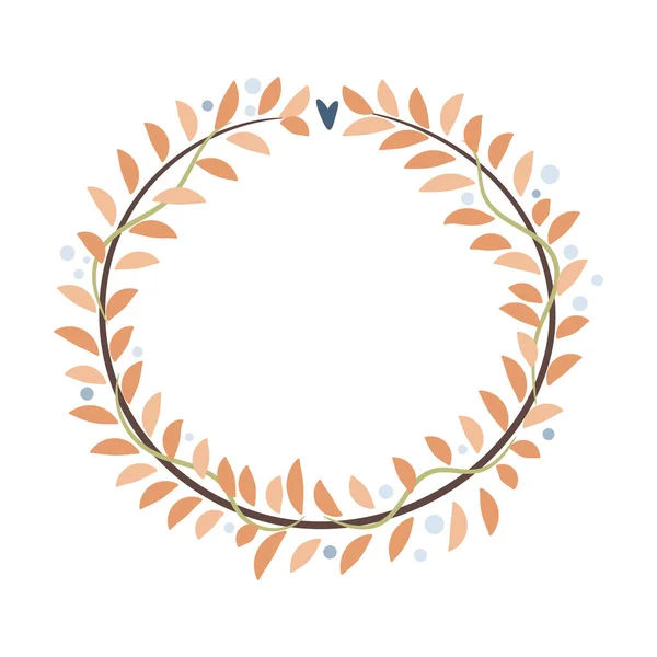 Abstract Foliage Wreath Vector Illustration — Stock Vector