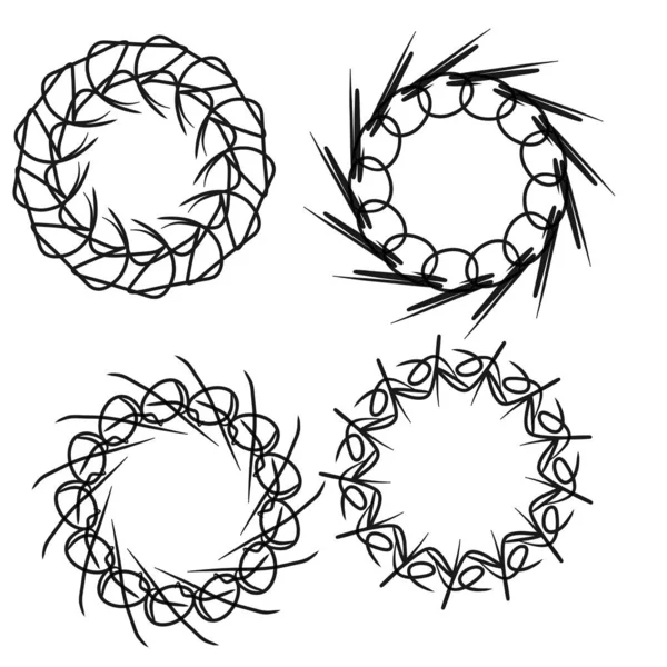 Set Circular Radial Abstract Design Elements Circular Pattern Digital Illustration — Stock Photo, Image