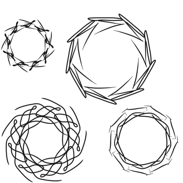 Ensemble Éléments Conception Abstraits Circulaires Radiaux Illustration Numérique Motif Circulaire — Photo