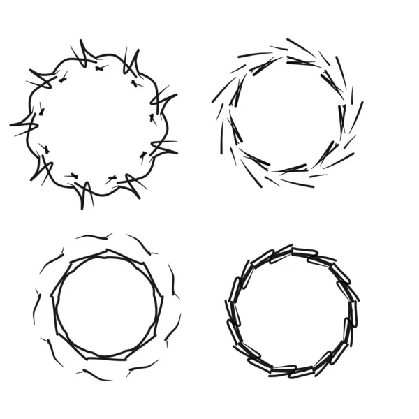 Conjunto Elementos Diseño Abstractos Circulares Radiales Marcos Ilustración Digital Circular — Foto de Stock