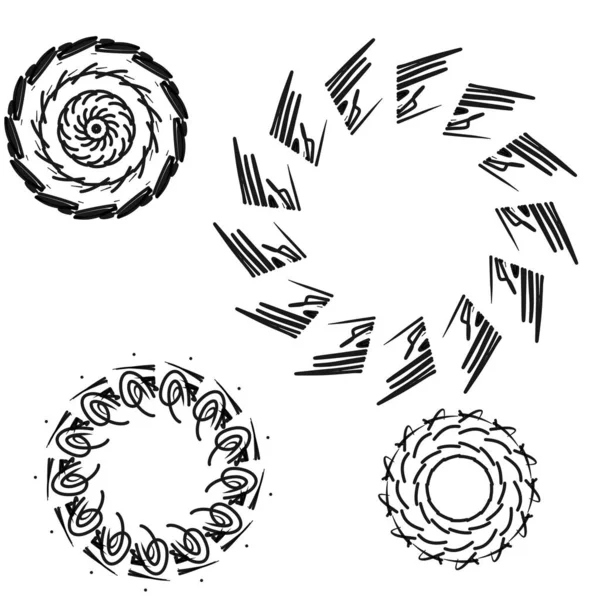Set Van Frames Cirkels Eenvoudig Patroon Digitale Illustratie Ontwerpelementen — Stockfoto