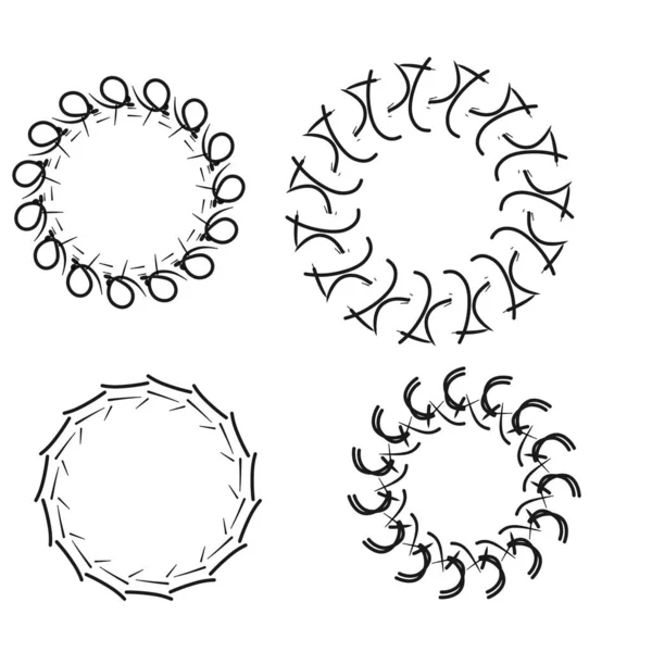 Set Cornici Cerchi Modello Semplice Illustrazione Digitale Elementi Design — Foto Stock