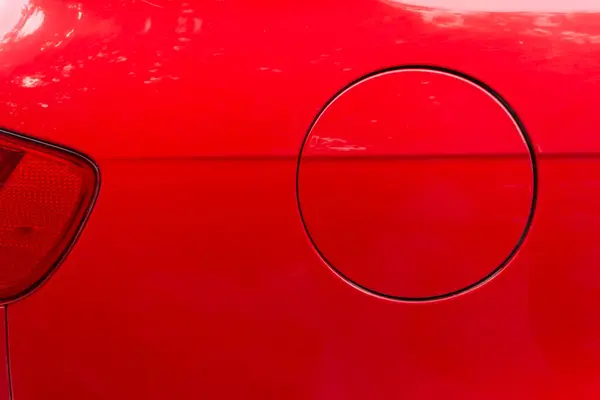 Крупный План Крышки Цистерны Красного Автомобиля Дизайн Технологии — стоковое фото