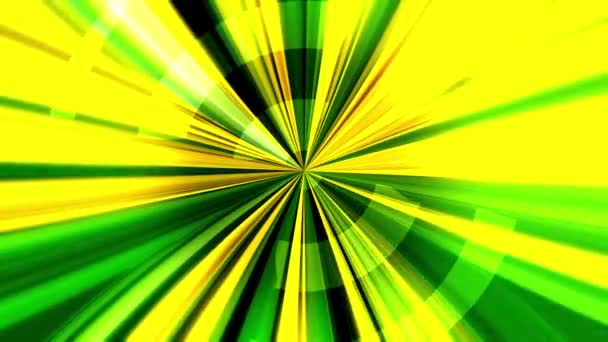 Fundo Abstrato Com Efeito Caleidoscópio Raios Luz Cores Verde Amarelo — Vídeo de Stock