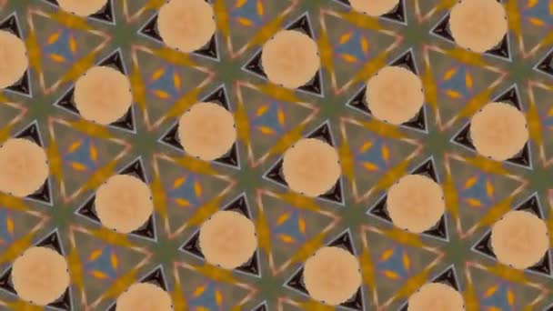 Kaléidoscope Avec Beaux Ornements Fleurs Abstraites Triangles — Video