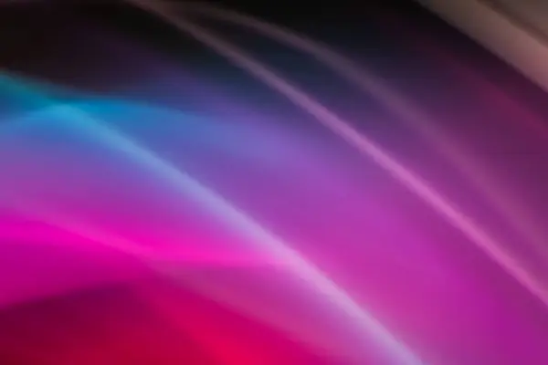 Abstract background with smooth lines of pink, purple and blue colors. Horizontal banner with waves of light and rays. Smooth gradient. Backdrop