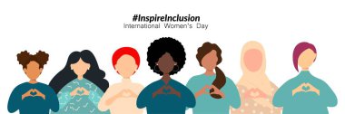 International Women's Day banner. #InspireInclusion clipart