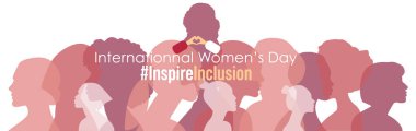Uluslararası Kadınlar Günü afişi. #InspireInclusion