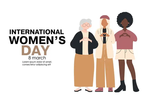 Banner Del Día Internacional Mujer Inspireinclusion — Foto de Stock