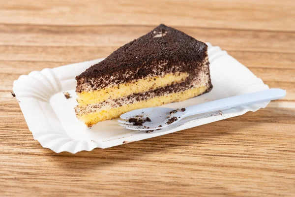 ティラミスケーキの水平組成物 — ストック写真