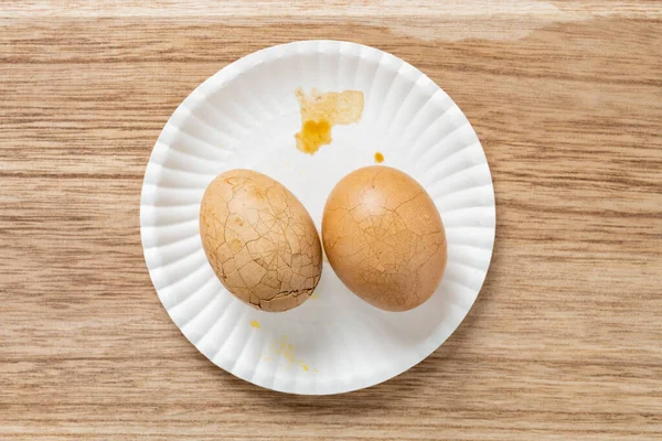 Bovenaanzicht Chinese Thee Eieren — Stockfoto